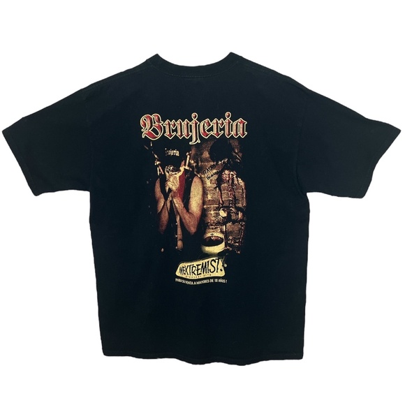 Vintage Y2K Brujeria Mextremist! Greatest Hits Double Sided T Shirt w Embroidery - Picture 2 of 7